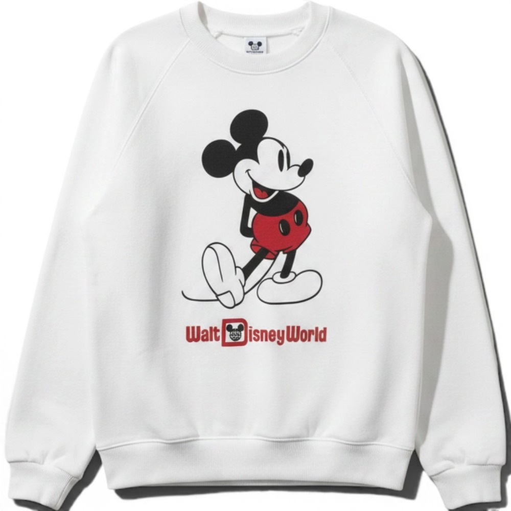 Disney Mickey Mouse Walt Disney World White Raglan Sweatshirt‎ Women Small S